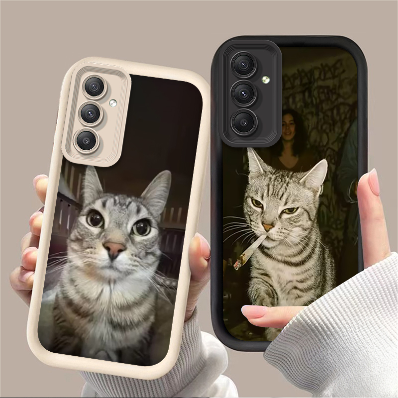 Phone Accessories Samsung - เคสโทรศัพท์ลายแมวสุดเทรนดี้สำหรับ Samsung Galaxy A54 A05 A05S