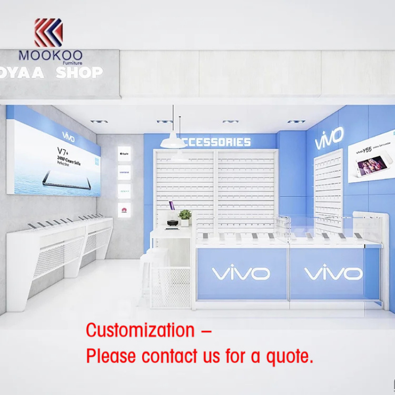 Phone Accessories Shop Design - ออกแบบเคาน์เตอร์โชว์โทรศัพท์มือถือแบบกำหนดเองพร้อมชั้นวางอุปกรณ์เสริม ตู้โชว์สินค้า ชั้นวางขาย