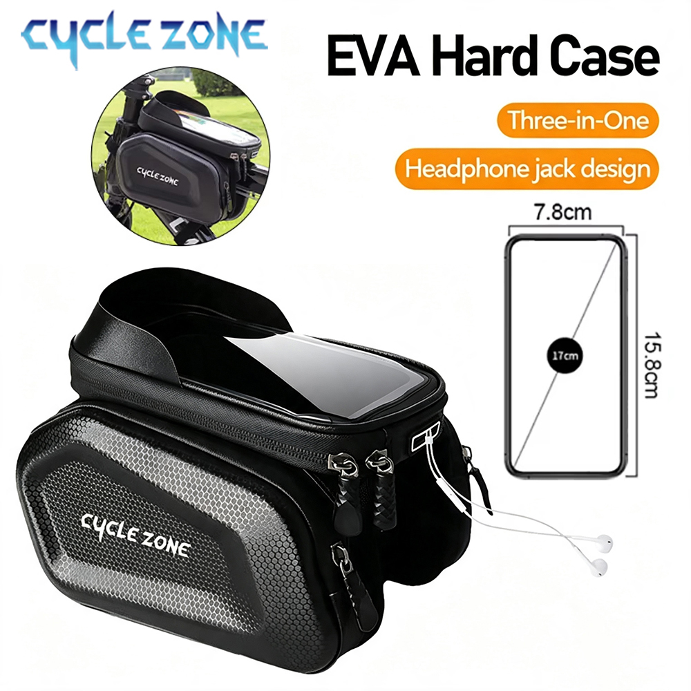 Phone Zone Accessories & Repair Photos - กระเป๋าจักรยานหน้าจอสัมผัสกันน้ําเคสโทรศัพท์ผู้ถือจักรยานกรอบด้านหน้าจักรยานเก็บท่อด้านบนกระเป๋าOrganizerขี่จักรยานอุปกรณ์เสริม