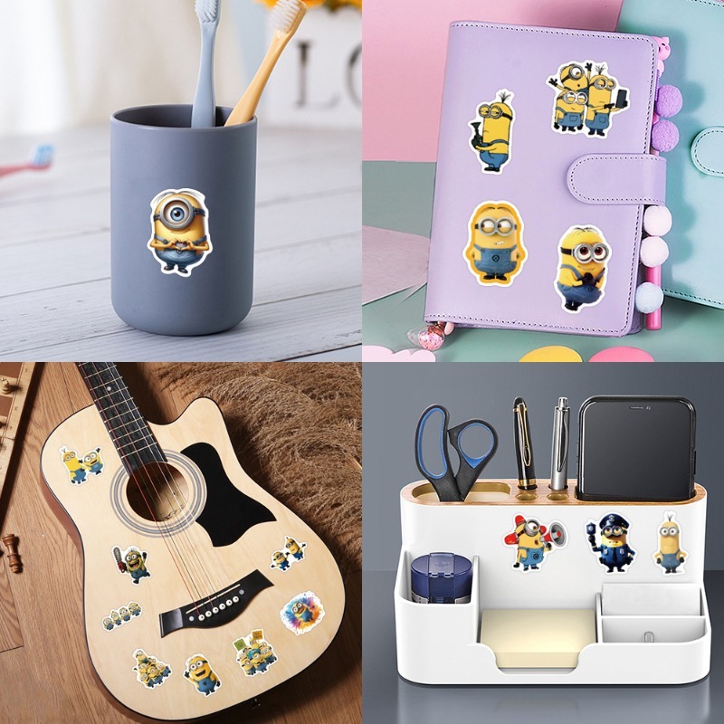 Phone Accessories Ideas - สติกเกอร์ลายการ์ตูนมินเนี่ยน 55 ชิ้น กันน้ำ ตกแต่ง DIY