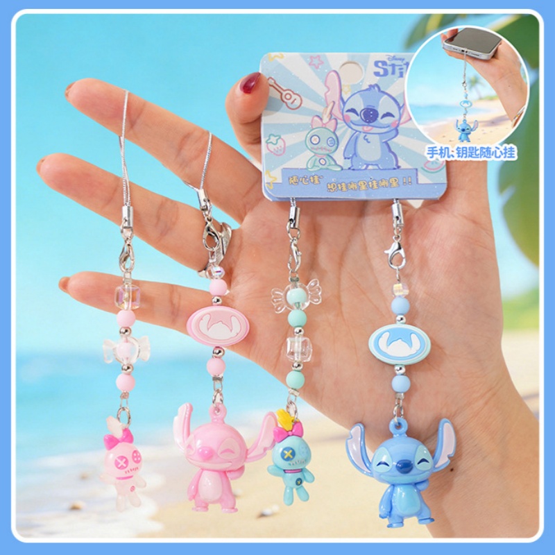 Phone Accessories Ideas - พวงกุญแจการ์ตูนสติทช์ของแท้จากดิสนีย์ คู่บูกเกอร์ ตุ๊กตาจิ๋วแบบประกบกัน ของตกแต่งกระเป๋า อุปกรณ์เสริมโทรศัพท์มือถือ ไอเดียของขวัญชิ้นเล็ก