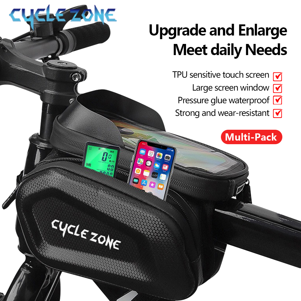 Phone Zone Accessories & Repair Photos - กระเป๋าจักรยานจักรยานด้านบนกรอบท่อด้านหน้ากระเป๋าหน้าจอสัมผัสที่วางโทรศัพท์กรณีการจัดเก็บ MTB จักรยานถนนกระเป๋าอุปกรณ์ขี่จักรยานและชิ้นส่วน