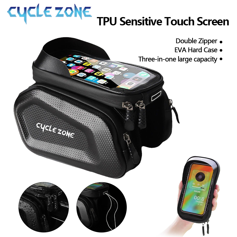 Phone Zone Accessories & Repair Photos - กระเป๋าโทรศัพท์จักรยานจักรยานด้านบนกรอบท่อด้านหน้ากระเป๋าขี่จักรยานด้านหน้ากระเป๋าหน้าจอสัมผัสแผนที่ MTB จักรยานเสือภูเขากระเป๋าโทรศัพท์อุปกรณ์เสริม