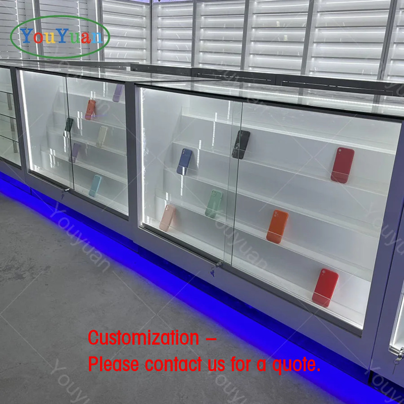 Phone Accessories Shop Design - ออกแบบเคาน์เตอร์โชว์สินค้าโทรศัพท์มือถือแบบกำหนดเอง ตู้โชว์อุปกรณ์เสริมมือถือ ตู้โชว์อุปกรณ์เสริมโทรศัพท์