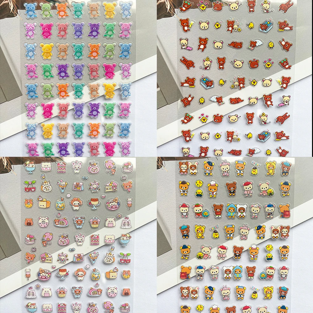 Phone Accessories Poster - พีวีซี ซุปเปอร์ มินิ สีชมพู ริลัคคุมะโปสเตอร์สินค้าสติกเกอร์ตกแต่งเล็บหมีตกแต่งเคสโทรศัพท์แล็ปท็อปแป้นพิมพ์สติกเกอร์น่ารักของขวัญ