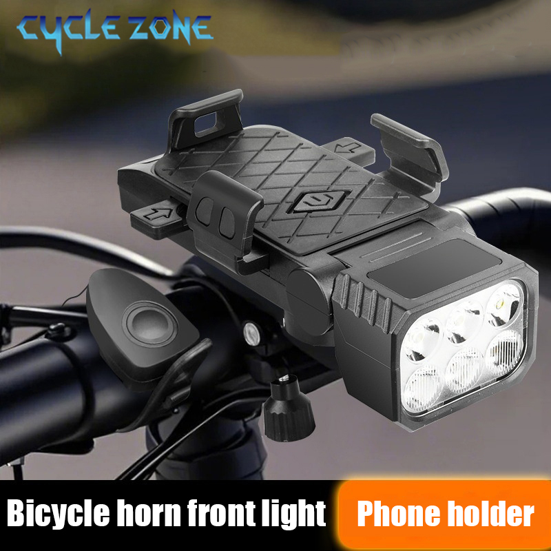 Phone Zone Accessories & Repair Photos - ไฟหน้าจักรยานพร้อมแตรและที่วางโทรศัพท์ขี่จักรยานไฟหน้าจักรยานมัลติฟังก์ชั่นที่วางโทรศัพท์โคมไฟอุปกรณ์ขี่จักรยาน