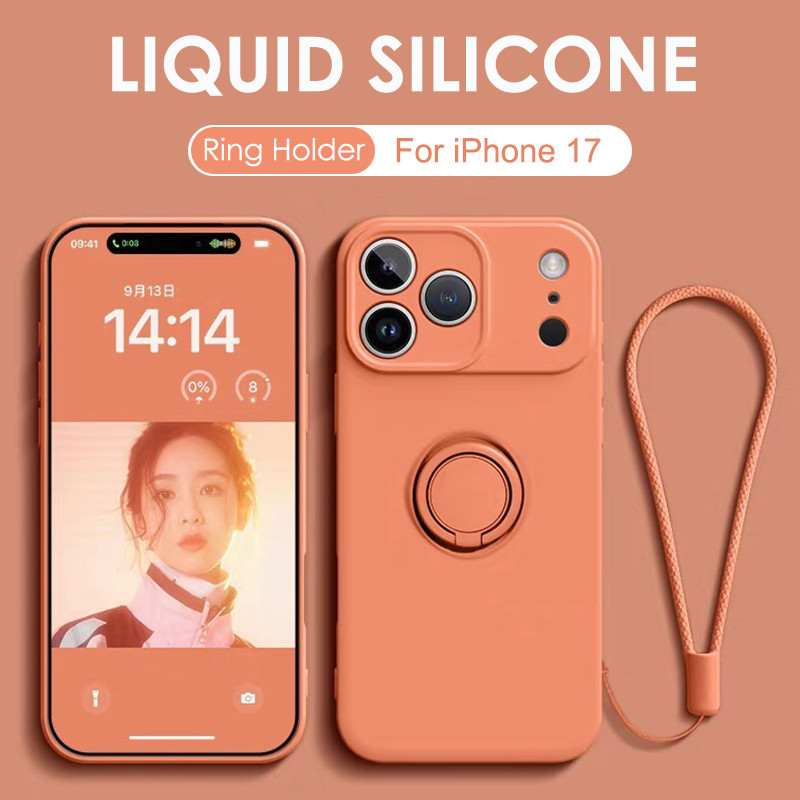 Phone Accessories Popsocket - เคสโทรศัพท์แม่เหล็กพร้อมขาตั้งซิลิโคนเหลวสำหรับ iPhone 12 13 Mini 14