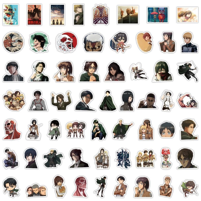 Phone Accessories Diy - 60 ชิ้นสติกเกอร์อนิเมะ Attack on Titan น่ารักสวยงาม
