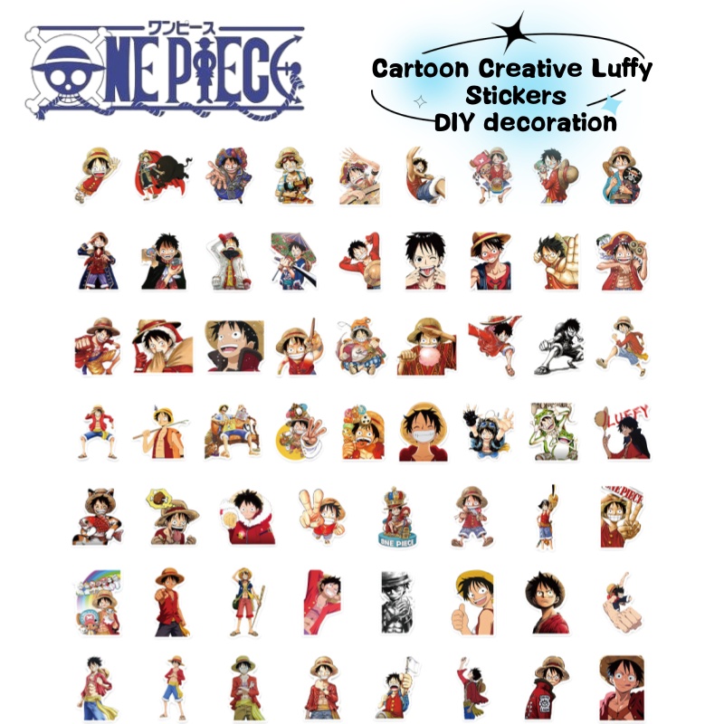 Phone Accessories Diy - สติกเกอร์ลายการ์ตูนลูฟี่จากอนิเมะวันพีซ สำหรับตกแต่งแก้วน้ำ เคสโทรศัพท์ กระเป๋าเดินทาง และงานตกแต่ง DIY