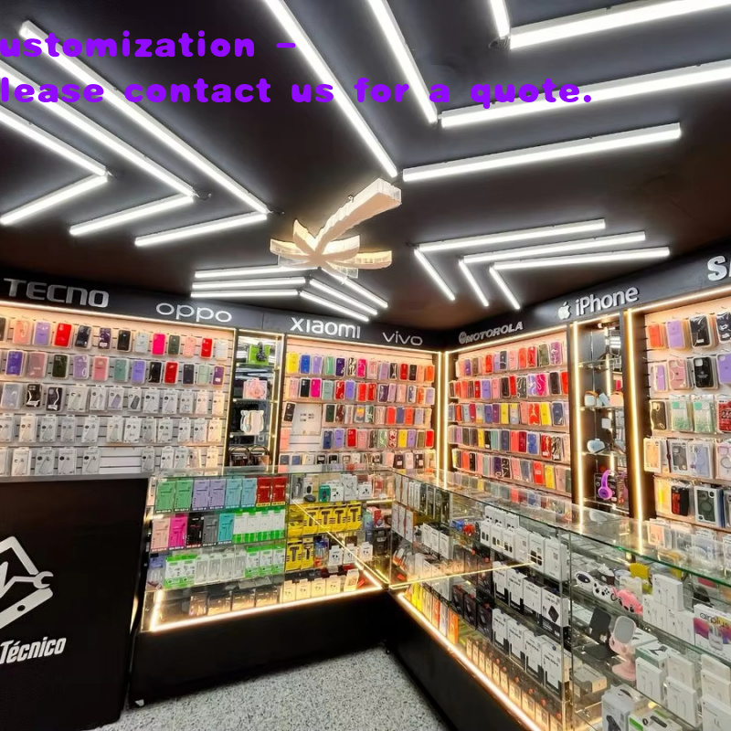 Phone Accessories Shop Design - การออกแบบตกแต่งภายในร้านโทรศัพท์มือถือสมัยใหม่ ตู้โชว์อุปกรณ์อิเล็กทรอนิกส์ โต๊ะวางโทรศัพท์ และอุปกรณ์เสริม