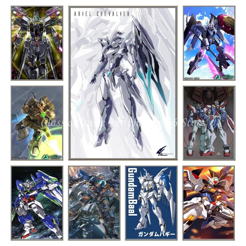 Phone Accessories Poster - ชุดโทรศัพท์ Bandai อนิเมะโปสเตอร์ผ้าใบกันดั้มภาพเอลฟ์ขยับรับลมใหม่ฟรี Flying WINGS ศิลปะบนผนังแอคชั่นจิตรกรรมฝาผนัง