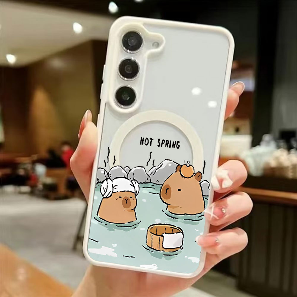 Phone Accessories Samsung - เคสโทรศัพท์แม่เหล็กใสลายคาปิบารา สำหรับ Samsung Galaxy S26 S25