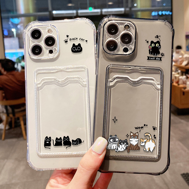 Phone Accessories - เคสโทรศัพท์ลายแมวดำน่ารัก สำหรับ iPhone 17 Pro Max