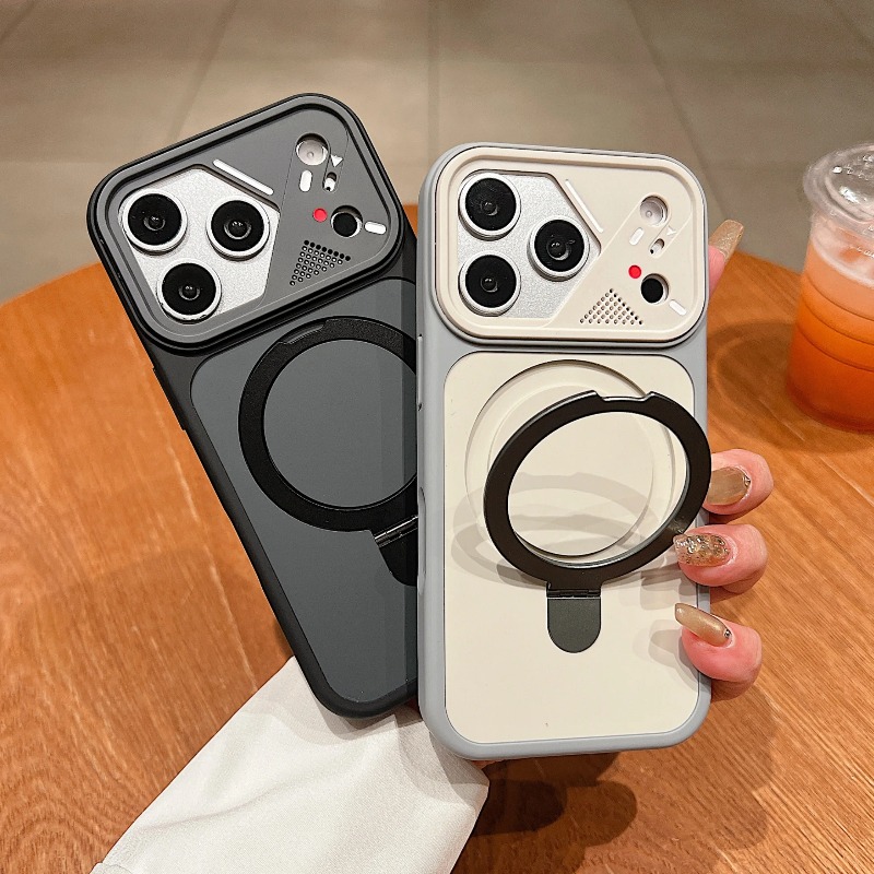 Phone Accessories Popsocket - เคสโทรศัพท์แม่เหล็กแบบวงแหวนโลหะหรูหรา สำหรับ iPhone 17 Air 18