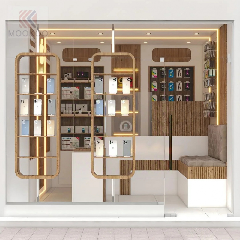 ผู้ผลิตออกแบบตกแต่งภายในผลิตภั - Phone Accessories Shop Design บทวิจารณ์และราคา