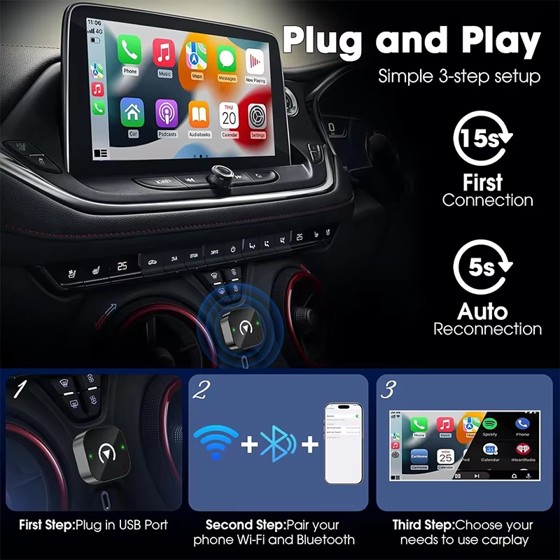 อะแดปเตอร์ CarPlay ไร้สายแบบ 2 - Quality Phone Accessories บทวิจารณ์และราคา