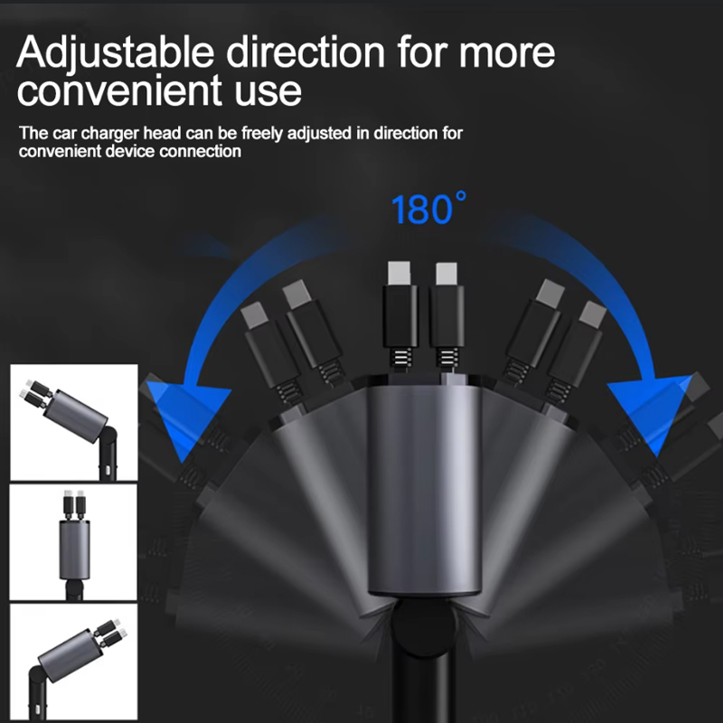 อะแดปเตอร์ชาร์จไฟในรถ 120W Fas - Usb Data Cable บทวิจารณ์และราคา