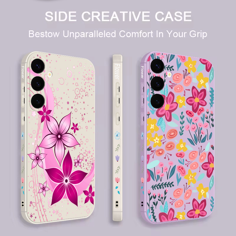 ดอกไม้ลายดอกไม้เคสโทรศัพท์สำหร - Phone Accessories Samsung บทวิจารณ์และราคา