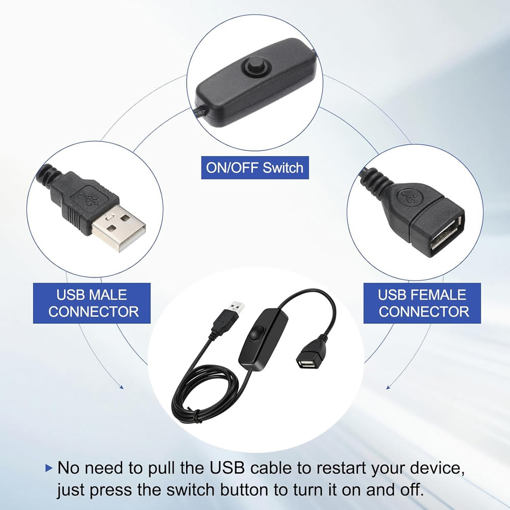 1 M/2 M USB ชายหญิงพร้อมสวิตช์ - Led Flash Case บทวิจารณ์และราคา